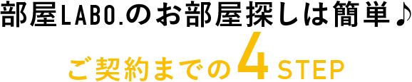 部屋LABO.のお部屋探しは簡単♪ご契約までの4STEP