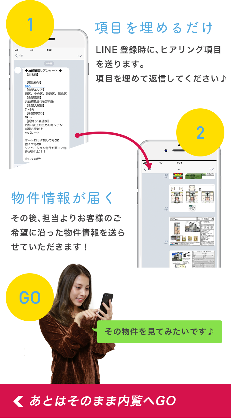 LINE@で項目を入力!